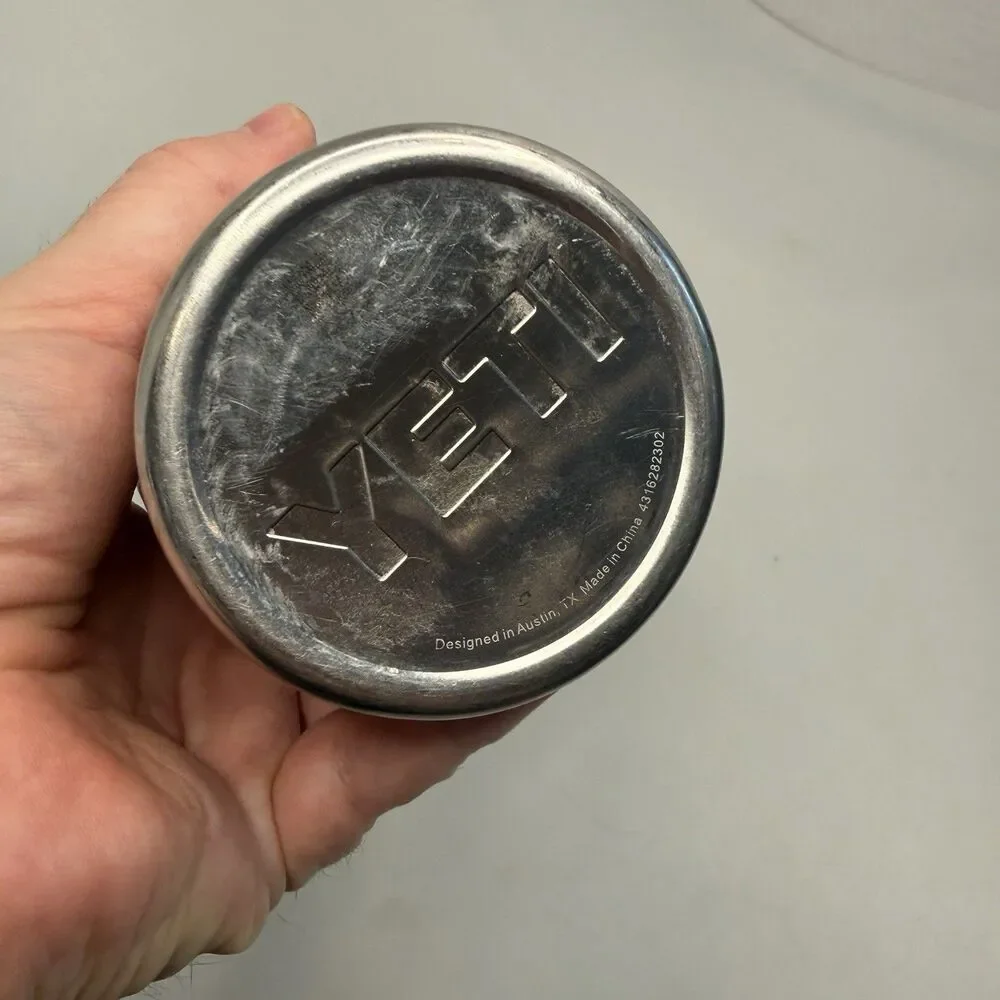 Yeti 40 oz Stainless Steel Tumbler Dad's Drink Hands Off Travel Mug Straw EUC